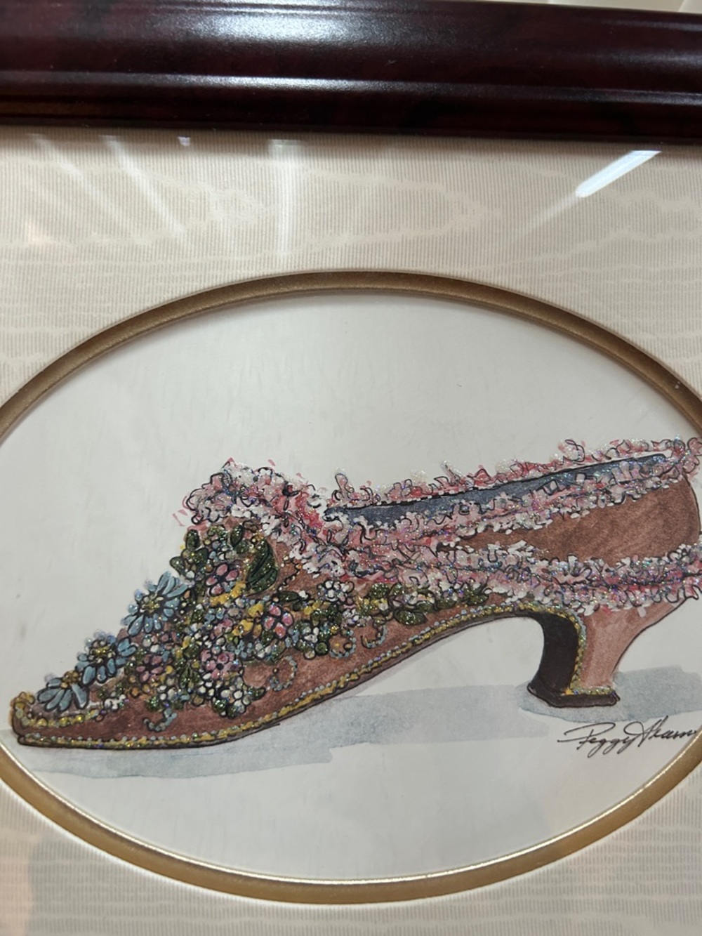 Framed Decorative Shoe Print - Multicolor